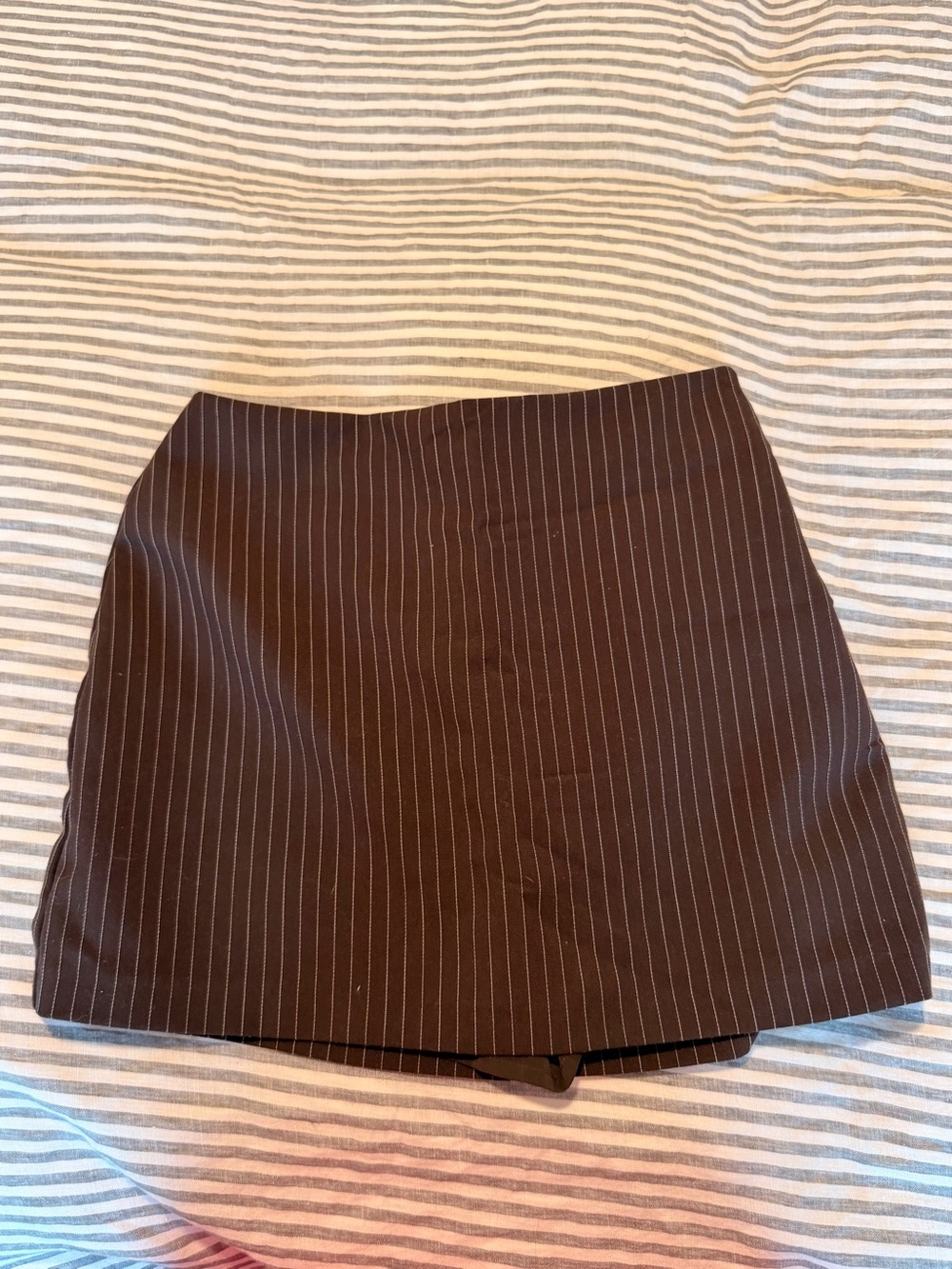 Abercrombie & Fitch Brown Pinstripe Mini Skirt